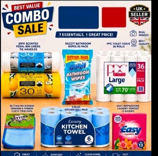 7 Item Specialoffer6Kitchen,36ToiletTissue, MicrofiberWipes,AllPurpose Cleaning